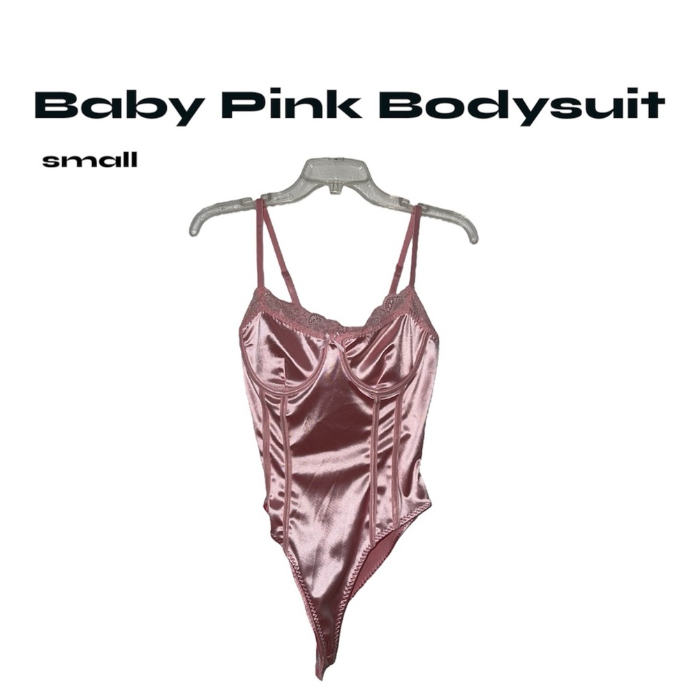 Forever 21 Satin Baby Pink Bodysuit